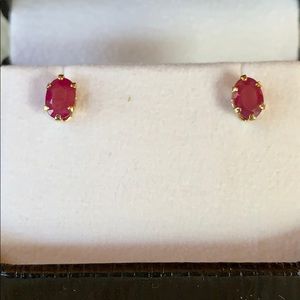 Genuine ruby stud earrings